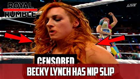 Becky Lynch Has A Nip Slip At Royal Rumble Wwe Royal Rumble 2019 Results Youtube