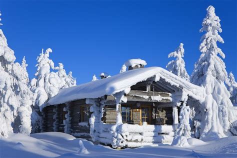 864000 4k 5k Lapland Region Finland Houses Winter Snow Wooden