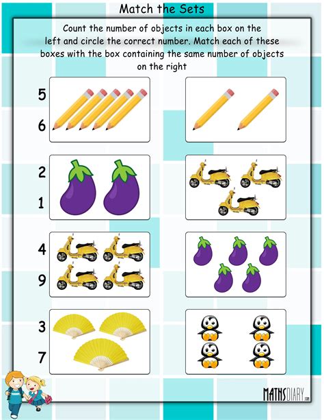 Matching Objects To Numbers 1 10 Worksheets