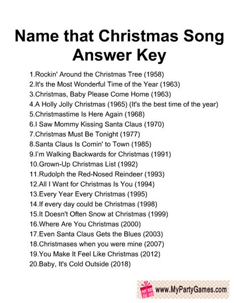 Free Printable Name That Song Christmas Game Christmas Song Games