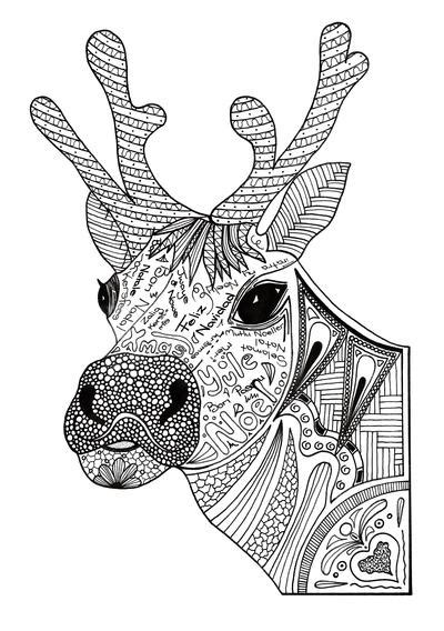 Check spelling or type a new query. Christmas Reindeer Adult Coloring Page | Christmas ...