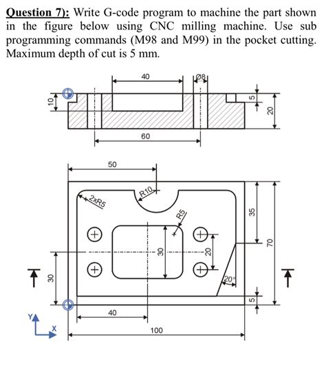 Question 7 Write G Code Program To Machine The Part Chegg Com