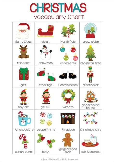 Christmas Vocabulary Cards 40 Fun Vocab Cards For Your Early Readers