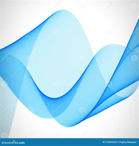 Abstract Blue Wavy Lines On White Background Vector Stock Vector