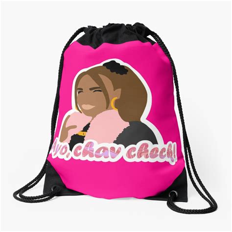 ayo chav check blright pink drawstring bag for sale by riley blue redbubble