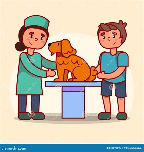 Dog in Vet Clinic.Vet Doctor is Checking Dog`s Health. Love Animals