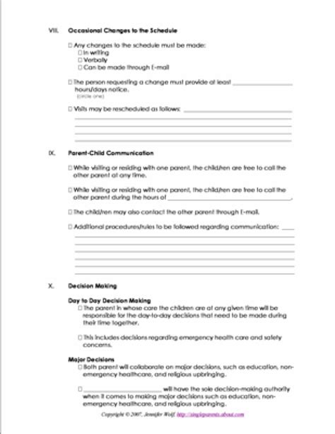 Https://tommynaija.com/worksheet/printable Co Parenting Plan Worksheet