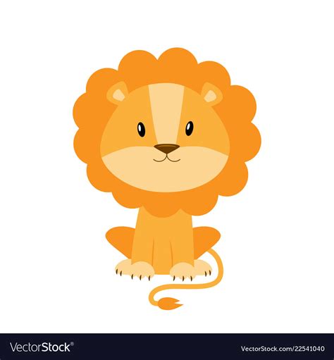 Cute Cartoon Lion Isolated On Royalty Free Vector Image