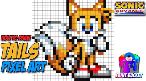 How To Draw Tails From Sonic The Hedgehog Sega 16 Bit Pixel Art