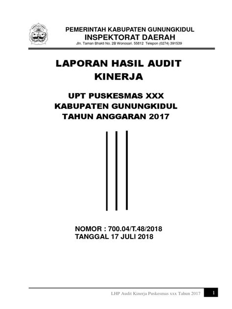 Contoh Laporan Hasil Audit Kinerja - Guru Paud