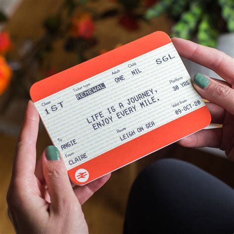 Personalised Train Ticket Birthday Card By Of Life & Lemons | notonthehighstreet.com