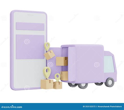 3d Rendering Tracking On App Icons Of Delivery Business Concept Of