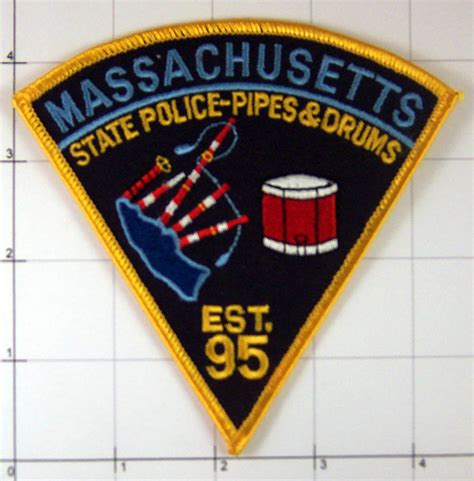 Massachusetts State Police Pipes And Drums Est 95 Bagpipe Patch