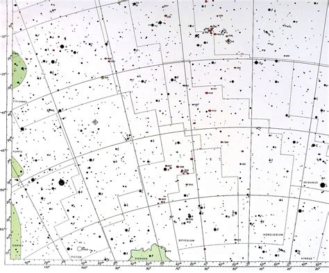 1950 Star Map Chart Caelum Reticulum Grelly Uk