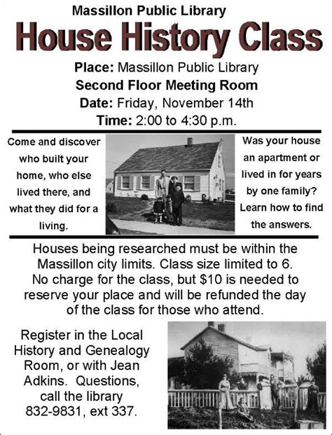 House History Class Massillon Public Library History Class Public