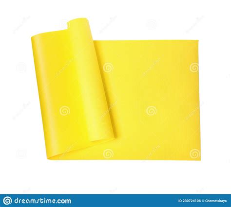 Yellow Camping Mat Isolated On White Top View Stock Photo Image Of