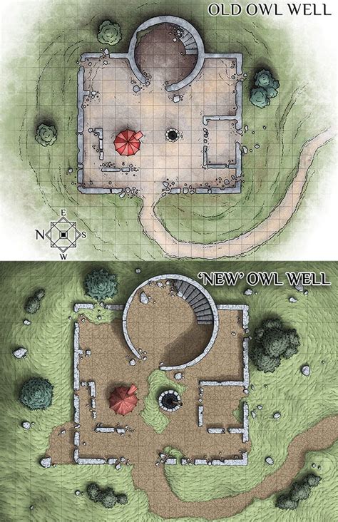 Old Well Old Owl Well Fantasy Map Dungeon Maps