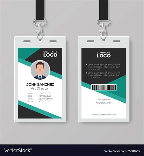 Professional Id Card Template Royalty Free Vector Image