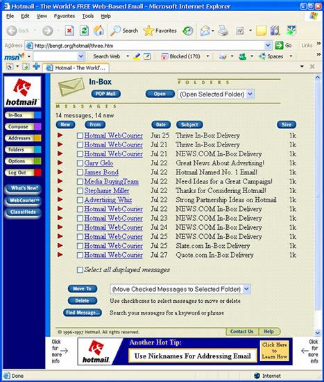 Hotmail was founded in 1996 by sabeer bhatia and jack smith. Images: Changing face of Web mail - TechRepublic