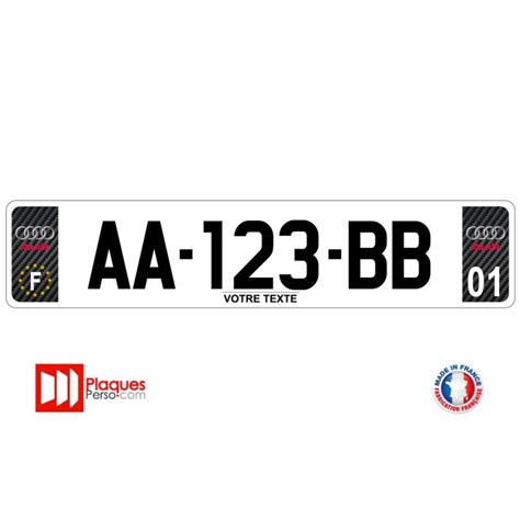Tout sur les nouvelles plaques d'immatriculation en 2009 en france. Plaque d'immatriculation carbone personnalisée Audi
