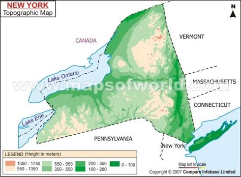Topographical Map Of New York State New York On A Map