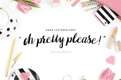 Oh Pretty Please Hand Lettered Font Script Fonts Creative Market
