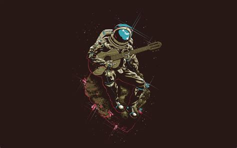 Astronaut Playing The Guitar Hd Wallpaper Background Image 1920x1200