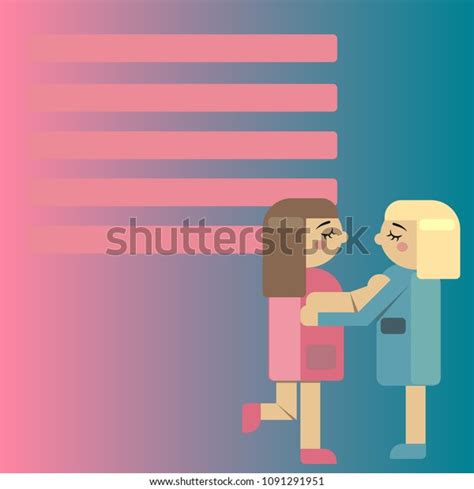 Illustration Female Same Sex Couple Embracing Stock Vector Royalty Free 1091291951 Shutterstock