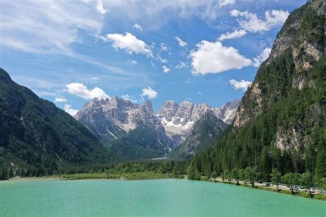 Beautiful Scenery Of The Durrensee Lake In The Dolomites In South Tyrol
