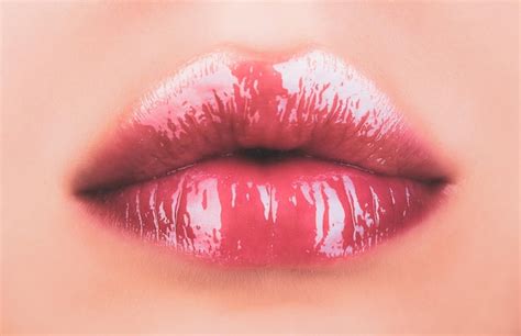 Premium Photo Sexy Female Lips With Pink Lipstick Sensual Womens Open Mouths Red Lip With