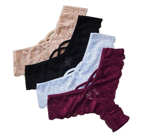 buy women s floral lace thongs bikini panties sexy lingerie panty t back underwear… online at