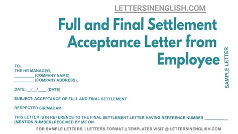 Full And Final Settlement Acceptance Letter From Employee Youtube