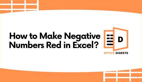 How To Make Negative Numbers Red In Excel With Examples