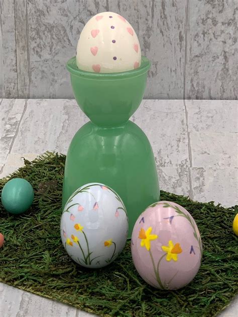 Vintage Hand Painted Ceramic Easter Eggs 3 Pastel Easter Decorations