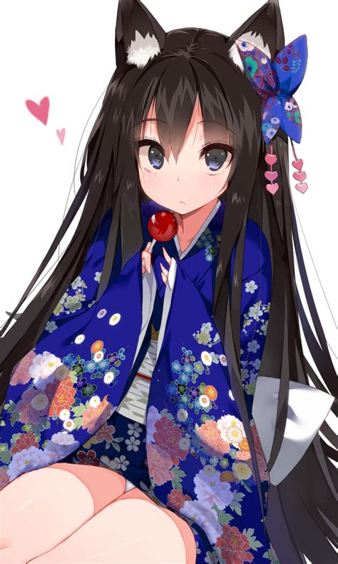 Favicanime On Twitter Cute Neko Girl In Blue Yukata