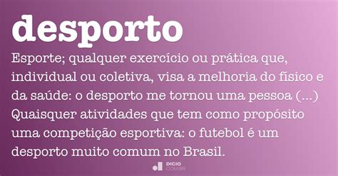 Desporto - Dicio, Dicionário Online de Português