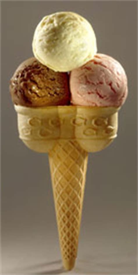Les glaces et autres produits glacés nécessitent d'être conservés au froid afin de ne pas fondre. Photos culinaires : Cornet de glace 3 boules