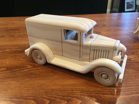 Wooden Handmade Car Model A Panel Truck Toy Cars Trucks
