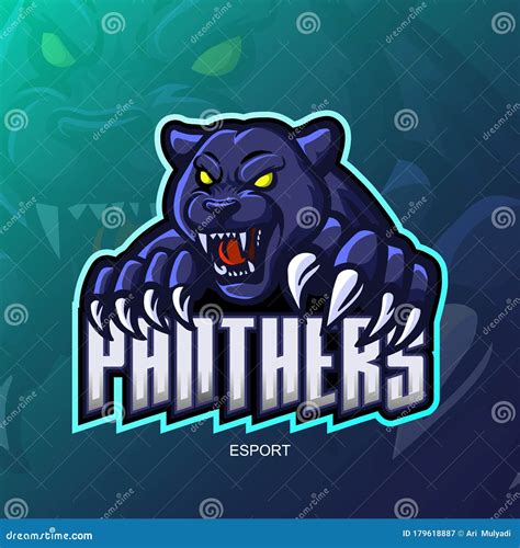 Panther Esport Mascot Logo Design Stock Vector Illustration Of