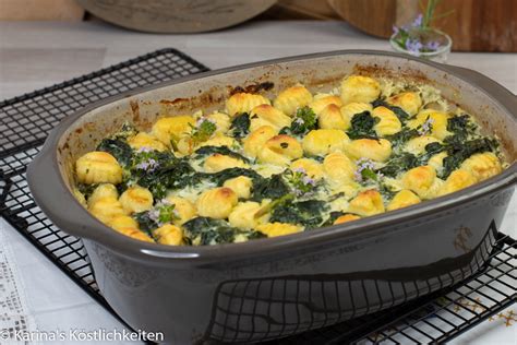 Gnocchi - Spinat - Auflauf mit Gorgonzola-Soße