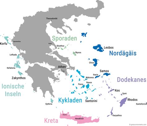 Die karte kann bewegt und. Griechische Inseln • Übersicht & Karte der Inseln ...
