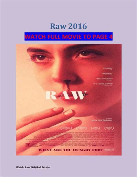Stream over 300000 movies and tv shows online for free with no registration requested. Watch Raw (2016) full movie streaming reddit