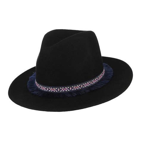 Trendy Jazz Cap 100 Wool Fedoras Felt Hat For Men Women Tassels Band