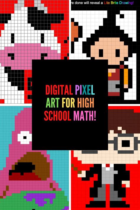 Digital Pixel Art For High School Math Algebra 2 And Statistics