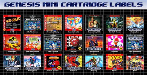 Sega Genesis Mini Cartridge Labels Etsy Australia