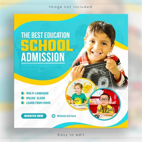 Premium Psd Back To School Admission Educational Social Media Banner