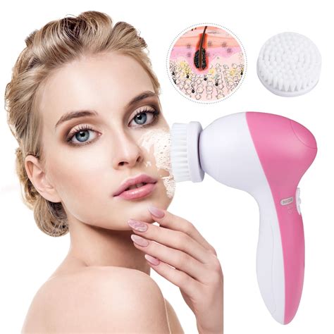 Imountek 5 In 1 Electric Facial Cleansing Brush Set Waterproof Face Spin Cleaning Brush With 5