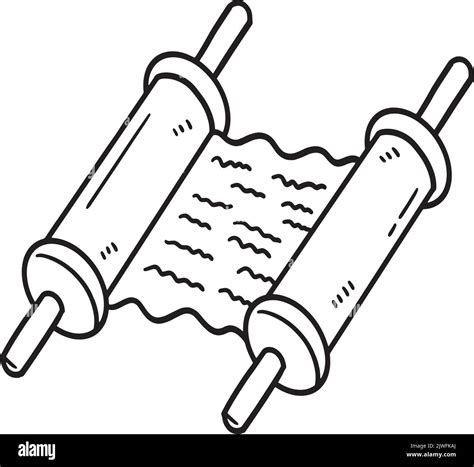 Hanukkah Torah Scroll Isolated Coloring Page Stock Vector Image And Art