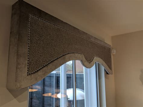 Upholstered Mdf Pelmets With Contrasting Boarders And Studded Trim