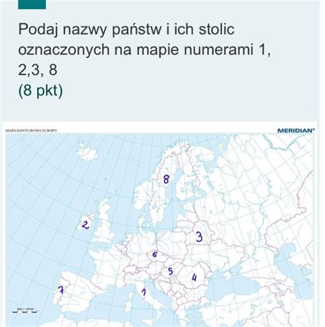 Mapy polski, europy i inne. Podaj nazwy państw i ich stolic oznaczonymi na mapie ...